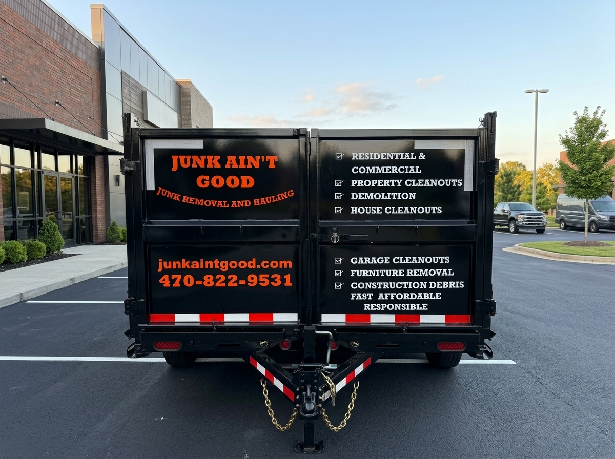 Junk removal team handling a commercial cleanout